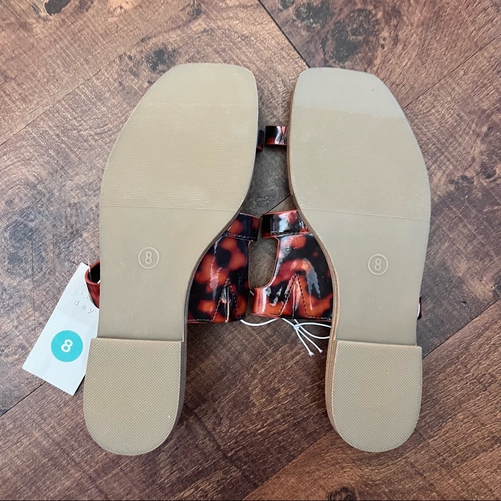 NWT Womens sandals Sz 8 a new day slip on brown black shoes non slip sole - Picture 7 of 7